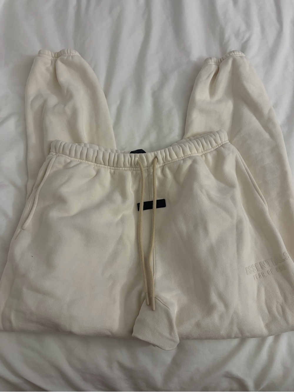 Essentials Cream womens Sweatpants with Drawstring